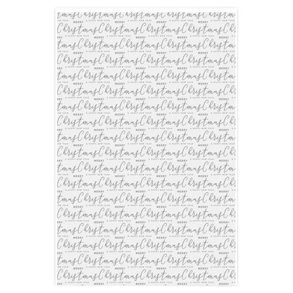 White Merry Christmas Wrapping Paper