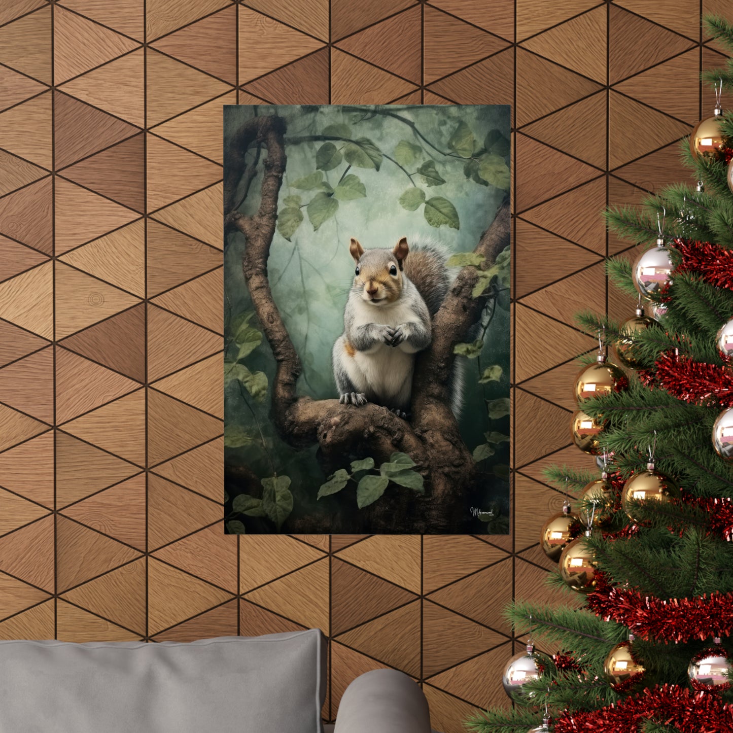 Squirrel in the Forest Premium Matte Vertical Posters