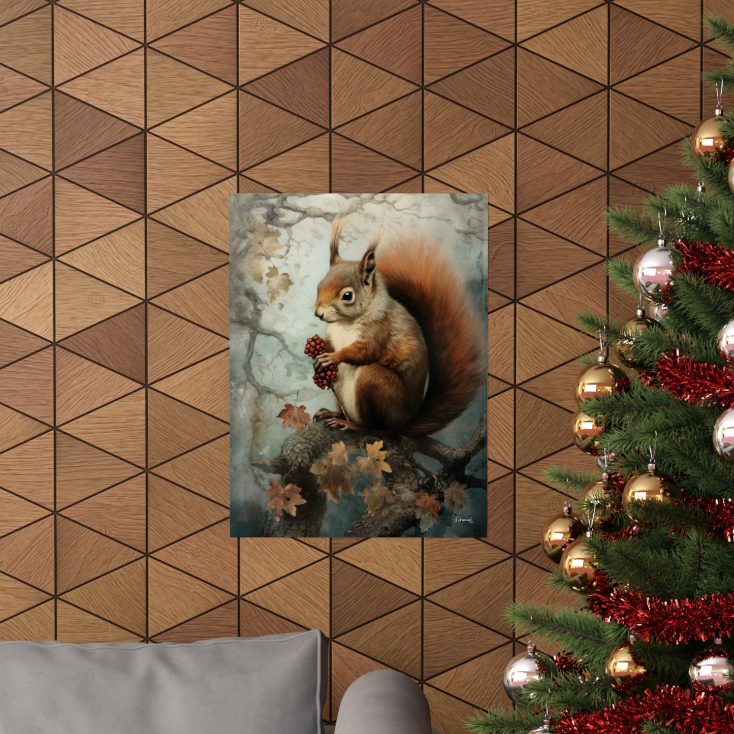 Squirrel in the Forest Premium Matte Vertical Posters