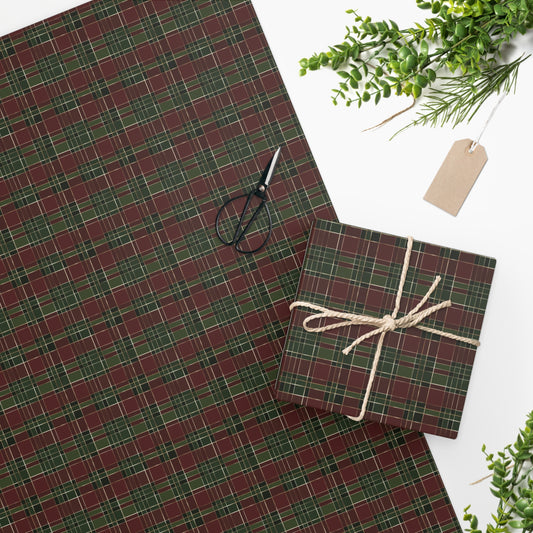 Cozy Christmas Red & Green Plaid Wrapping Paper