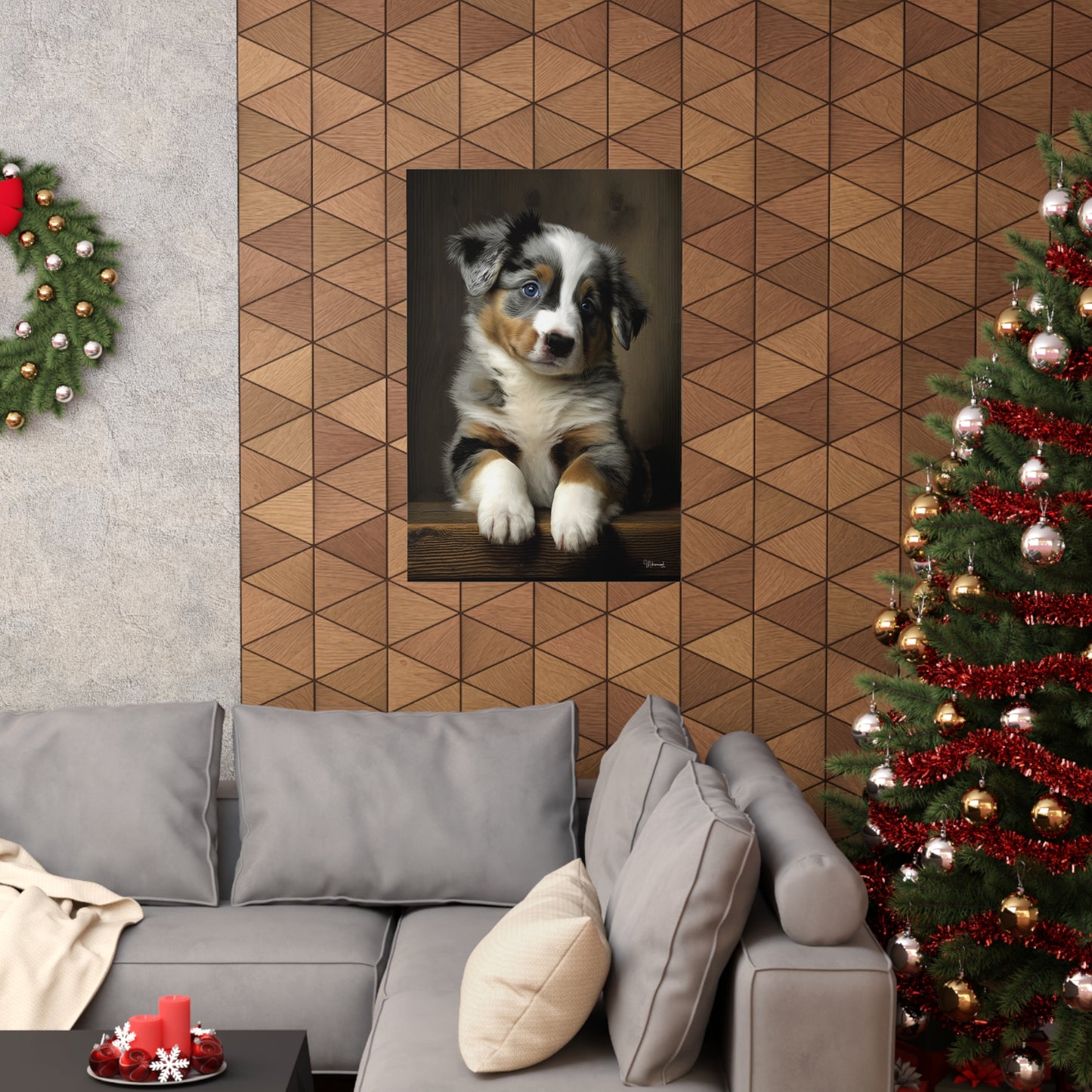 Australian Shepherd Puppy Premium Matte Vertical Posters