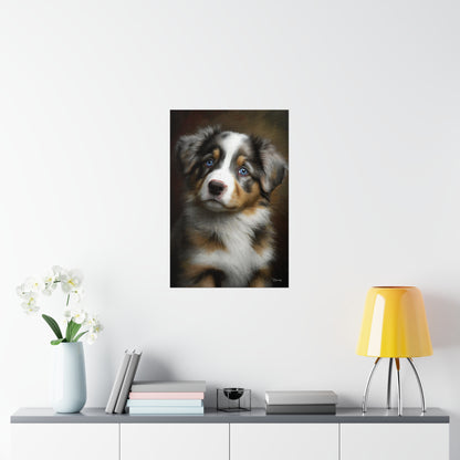 Australian Shepherd Puppy Premium Matte Vertical Posters