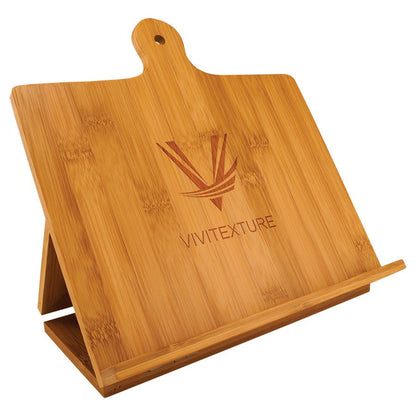 10 1/4" x 10 1/2" Personalized Laser Engraved Bamboo Standing Chef's Easel Cutting Board