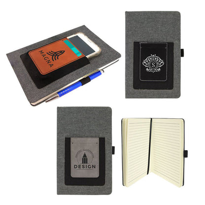 Personalized Laser Engraved Leatherette Journal with Cell/Card Slot