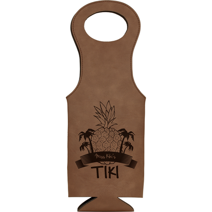 Personalized Laser Engraved Leatherette Wine Bag