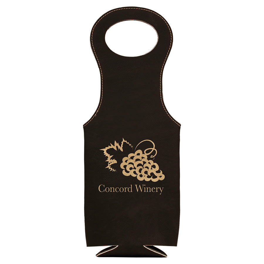 Personalized Laser Engraved Leatherette Wine Bag