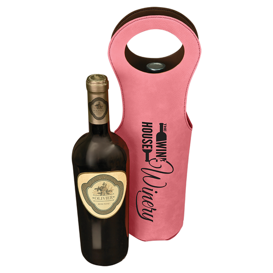 Personalized Laser Engraved Leatherette Wine Bag