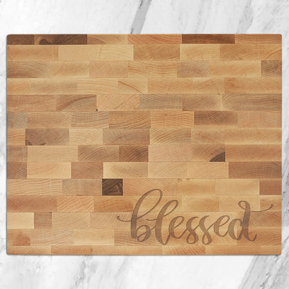 Personalized Laser Engraved 16" x 13" x 1 1/2" Maple Butcherblock Cutting Board