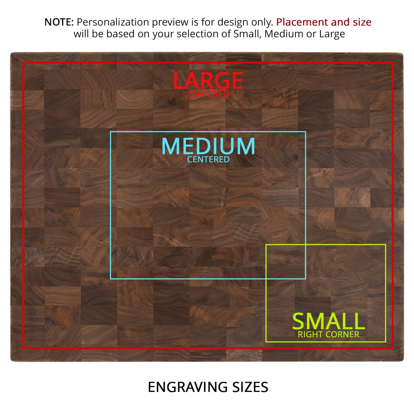 Personalized Laser Engraved 22" x 13" x 1 3/8" Walnut Butcherblock Cutting Board