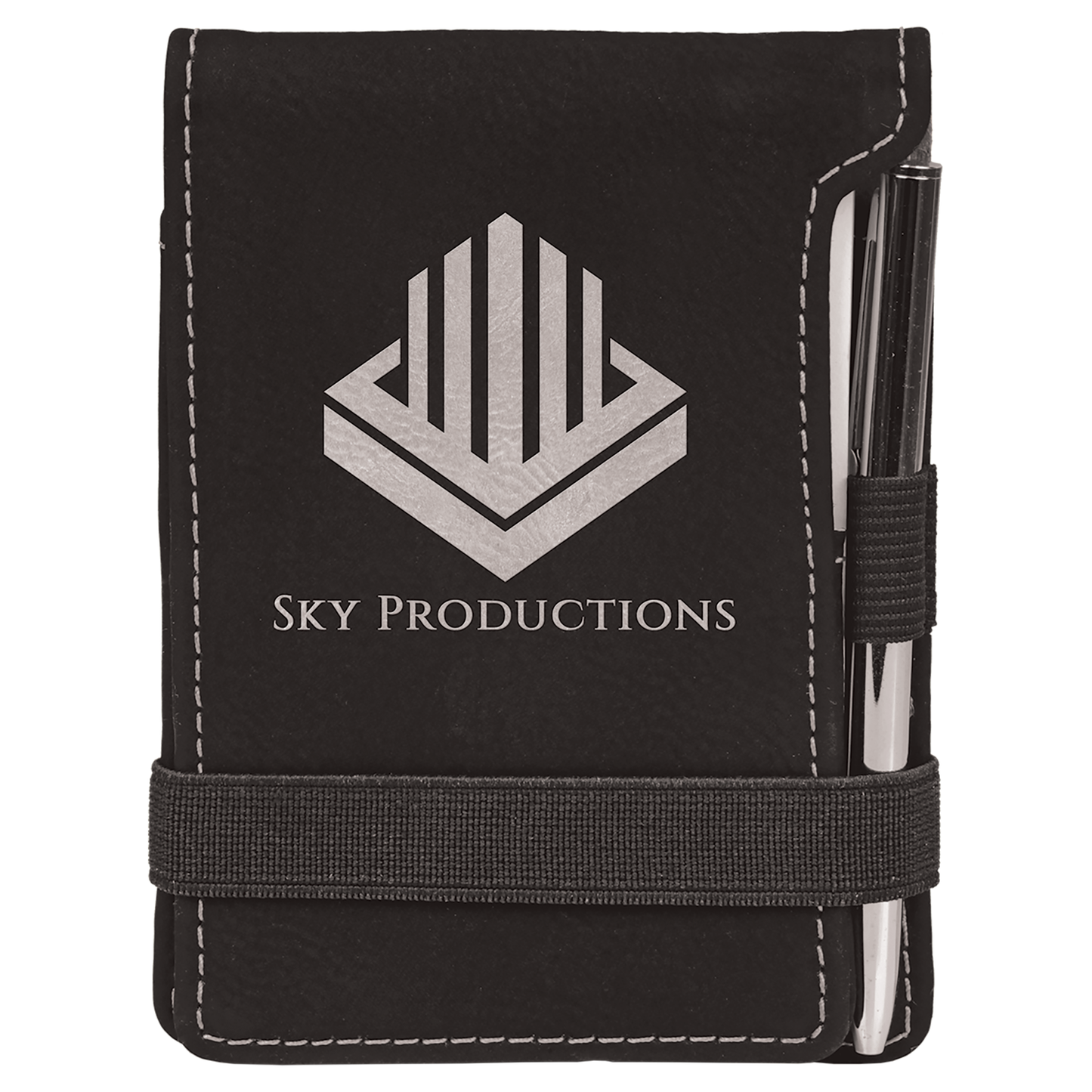 Personalized Laser Engraved Leatherette Mini Notepad with Pen