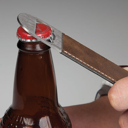 Personalized Laser Engraved 1 1/2" x 7" Bottle Opener with Wood Veneer