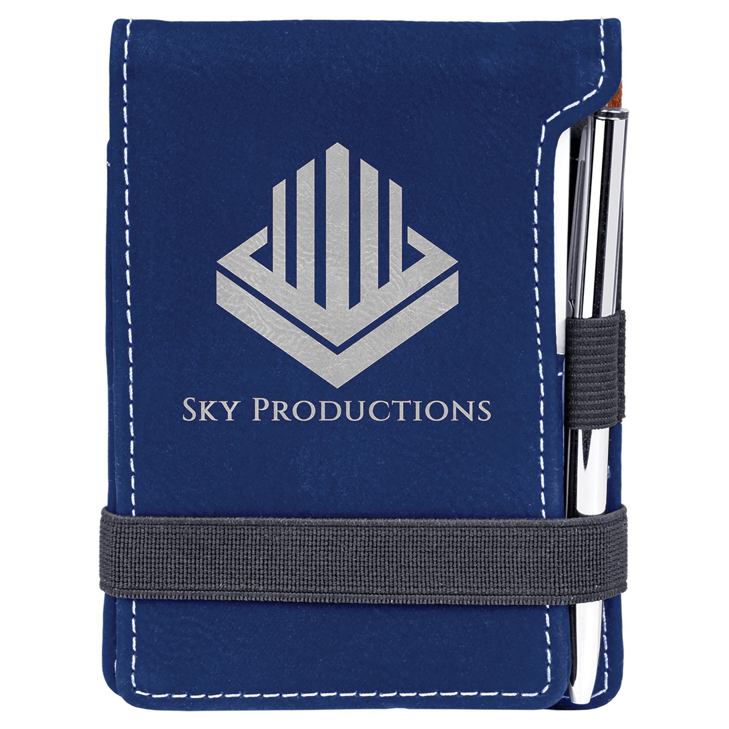 Personalized Laser Engraved Leatherette Mini Notepad with Pen