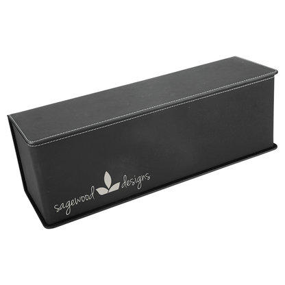 Personalized Laser Engraved Leatherette Single Wine Box with Tools