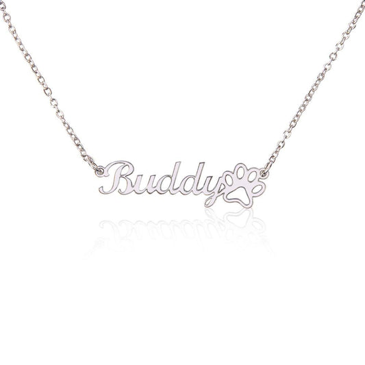 Fur Baby Name & Paw Necklace