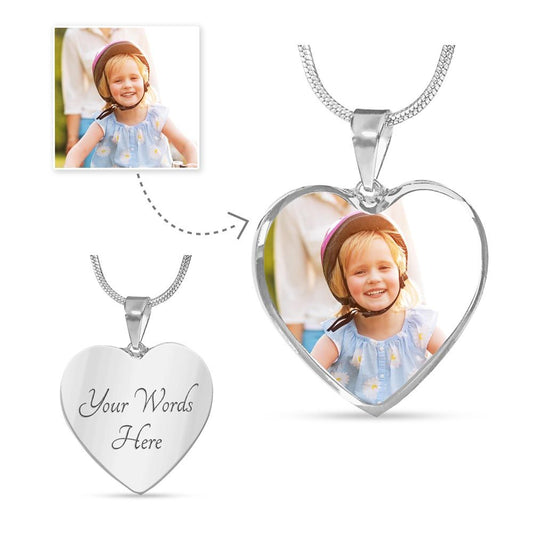 With All My Heart Personalized Laser Engraved Adjustable Necklace