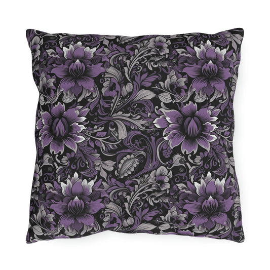 Purple Floral Outdoor Pillows