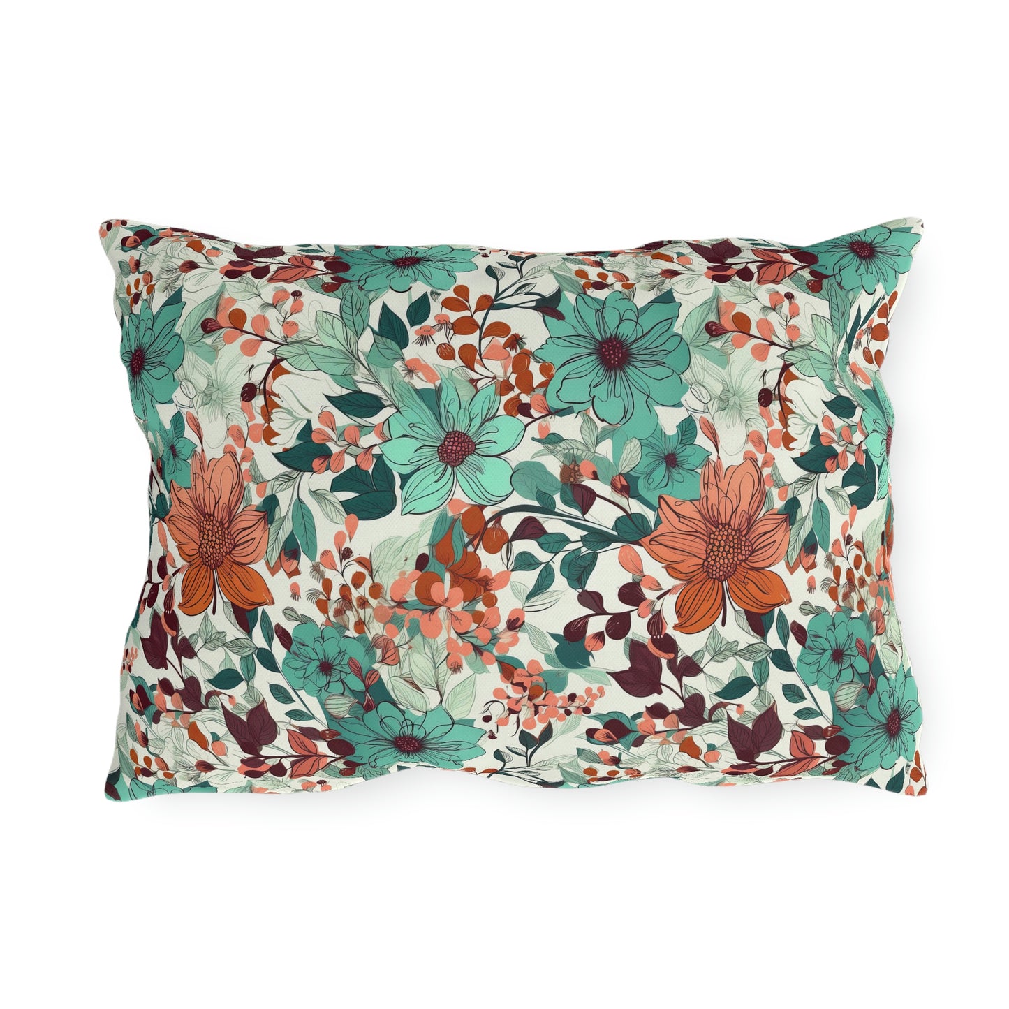 Multi-color Floral Outdoor Pillows