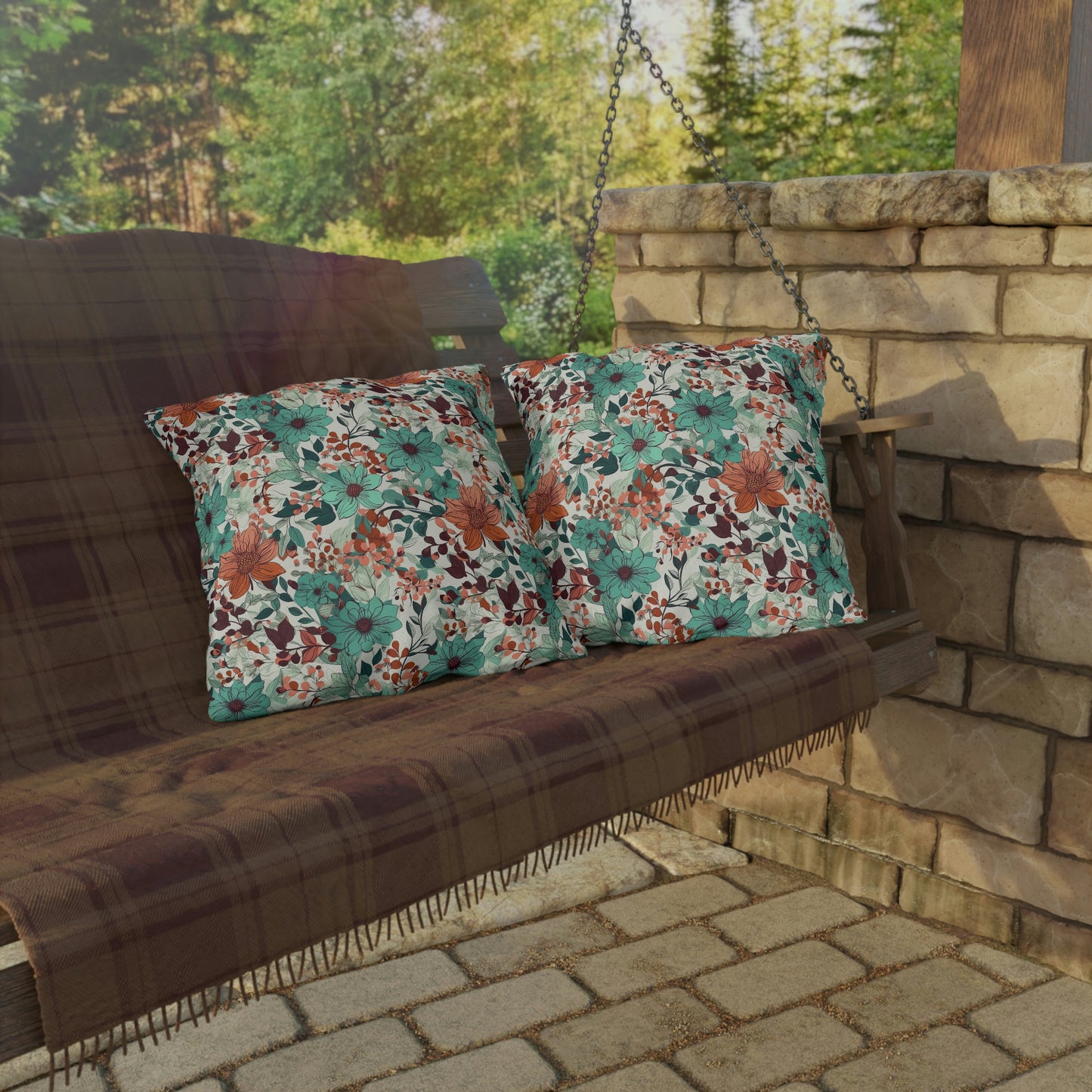 Multi-color Floral Outdoor Pillows