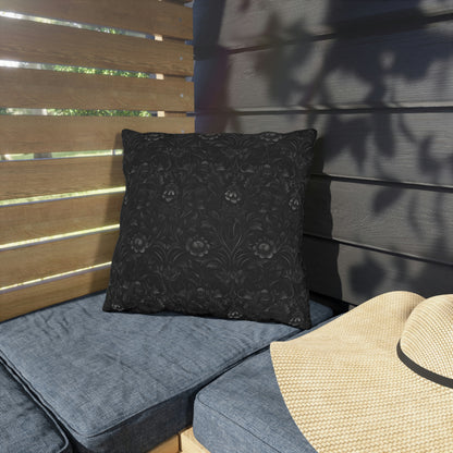 Black Floral Outdoor Pillows