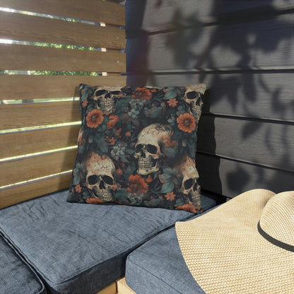 Skull Floral Outdoor Pillows