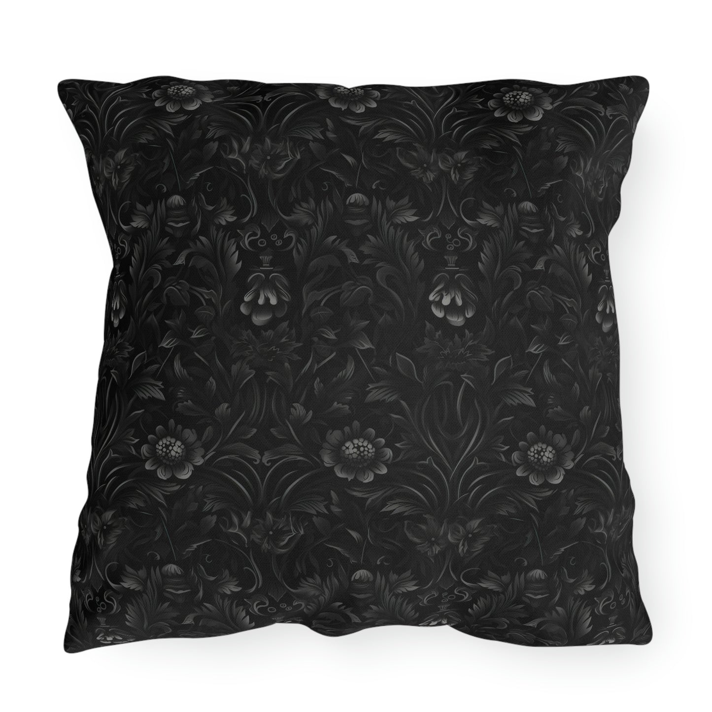 Black Floral Outdoor Pillows