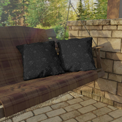 Black Floral Outdoor Pillows