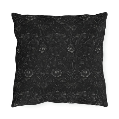 Black Floral Outdoor Pillows