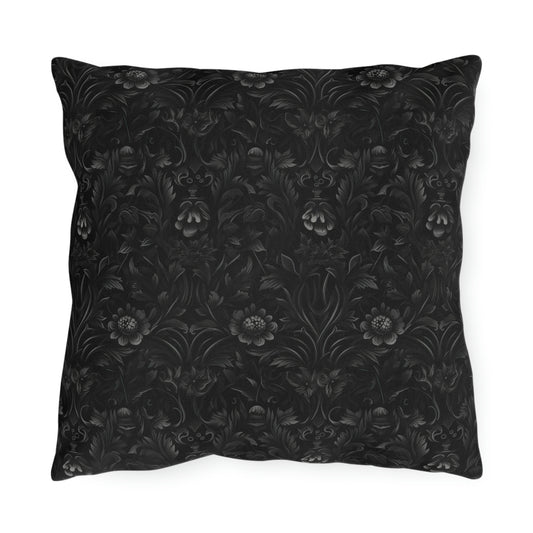 Black Floral Outdoor Pillows