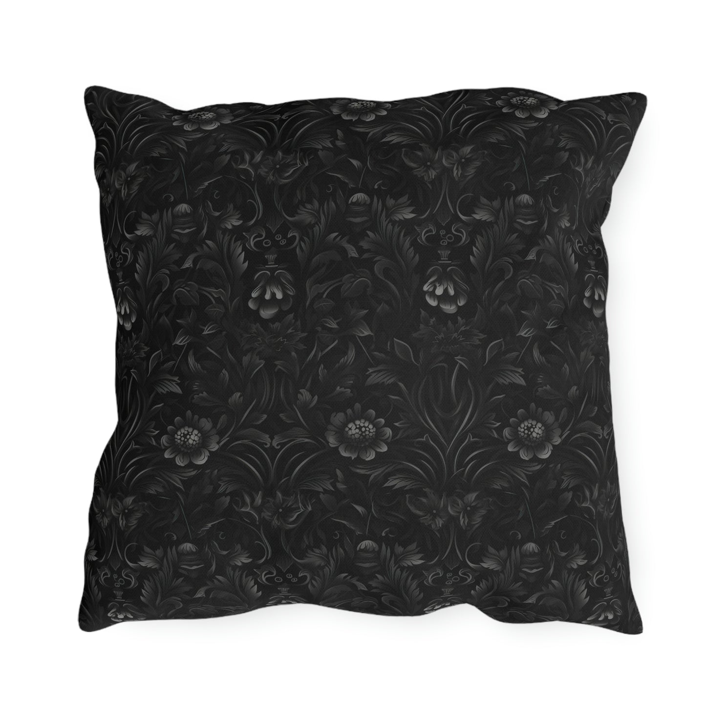 Black Floral Outdoor Pillows