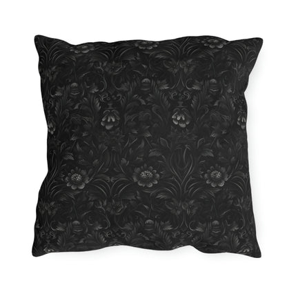 Black Floral Outdoor Pillows