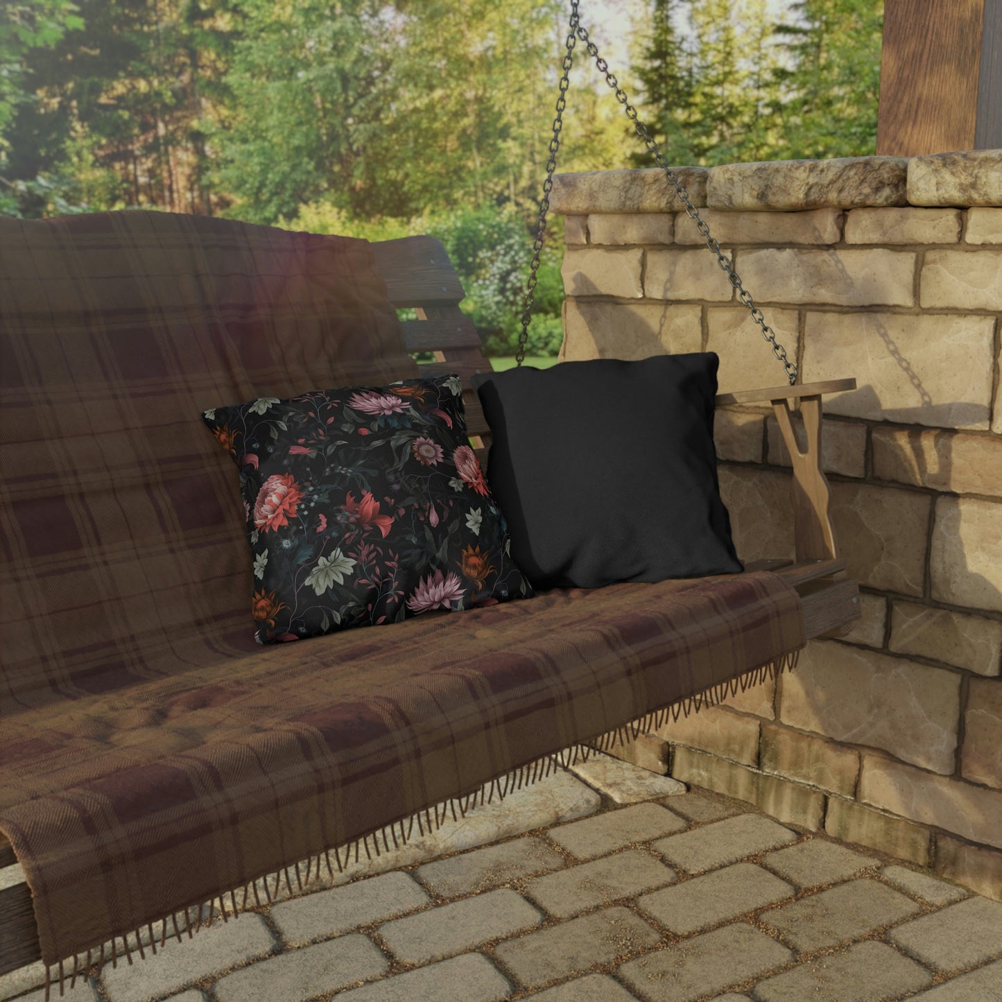 Midnight Floral Outdoor Pillows