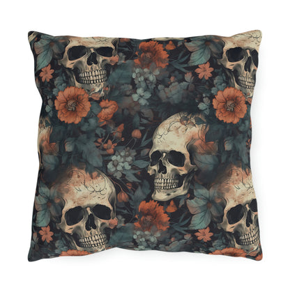 Skull Floral Outdoor Pillows