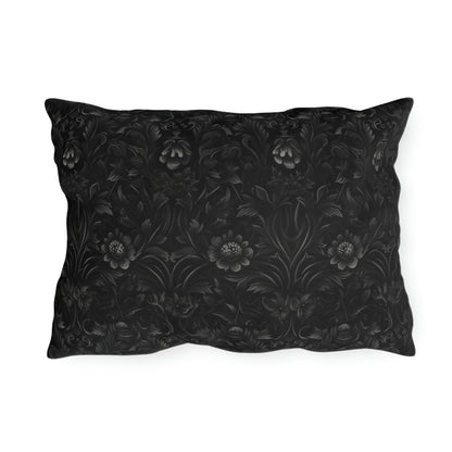 Black Floral Outdoor Pillows