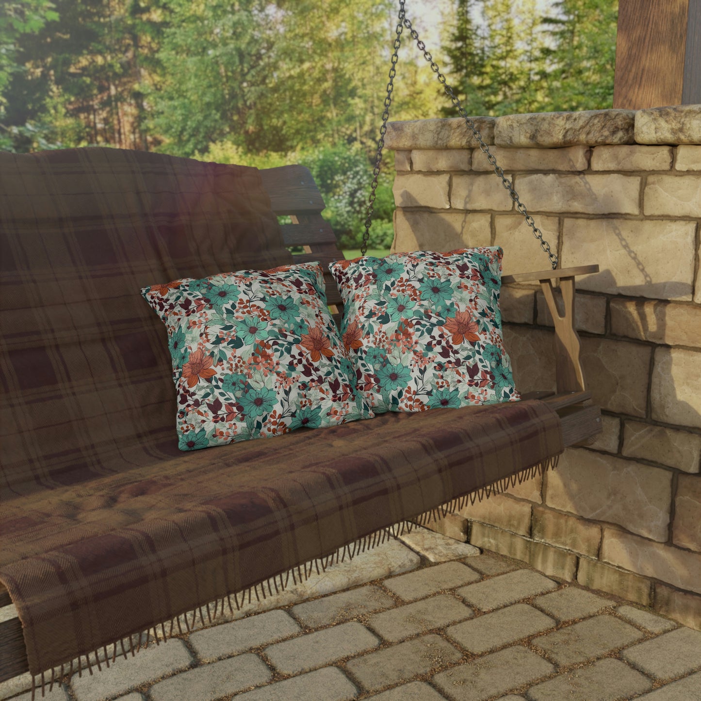 Multi-color Floral Outdoor Pillows