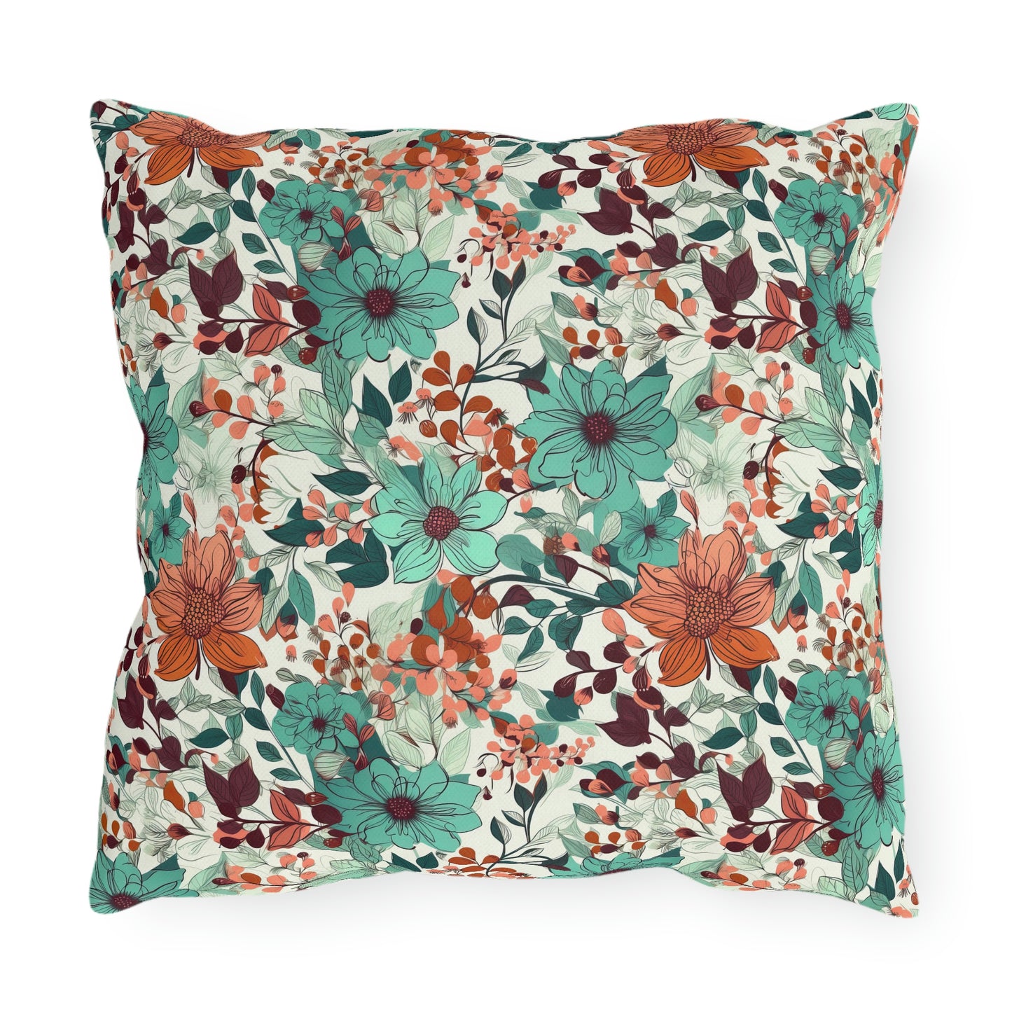 Multi-color Floral Outdoor Pillows