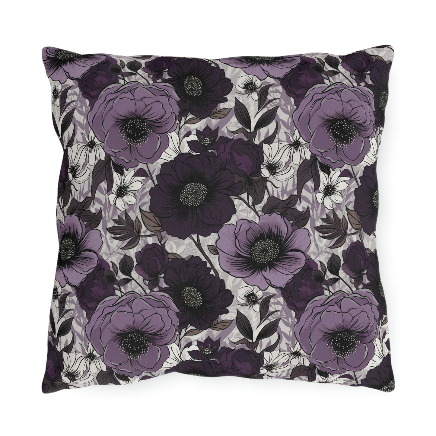 Purple Floral Outdoor Pillows