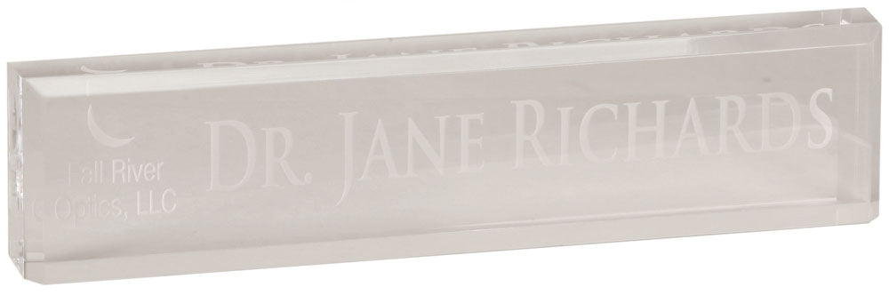 Personalized Laser Engraved 8" x 2" Clear Acrylic Desk Wedge