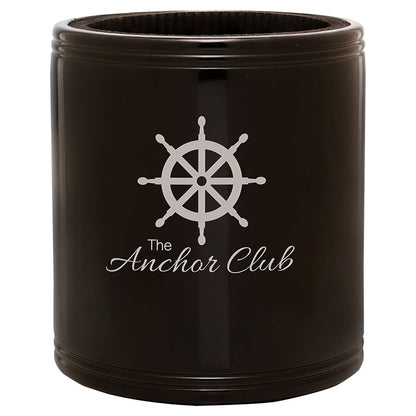 Personalized Laser Engraved Black Stainless Steel Insulated Beverage Holder