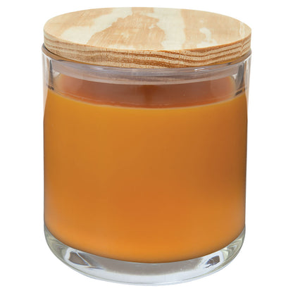 Personalized Laser Engraved 14 oz. Bright Citrus Candle in a Glass Holder with Wood Lid