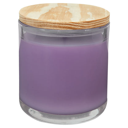 Personalized Laser Engraved 14 oz. Lavender Vanilla Candle in a Glass Holder with Wood Lid