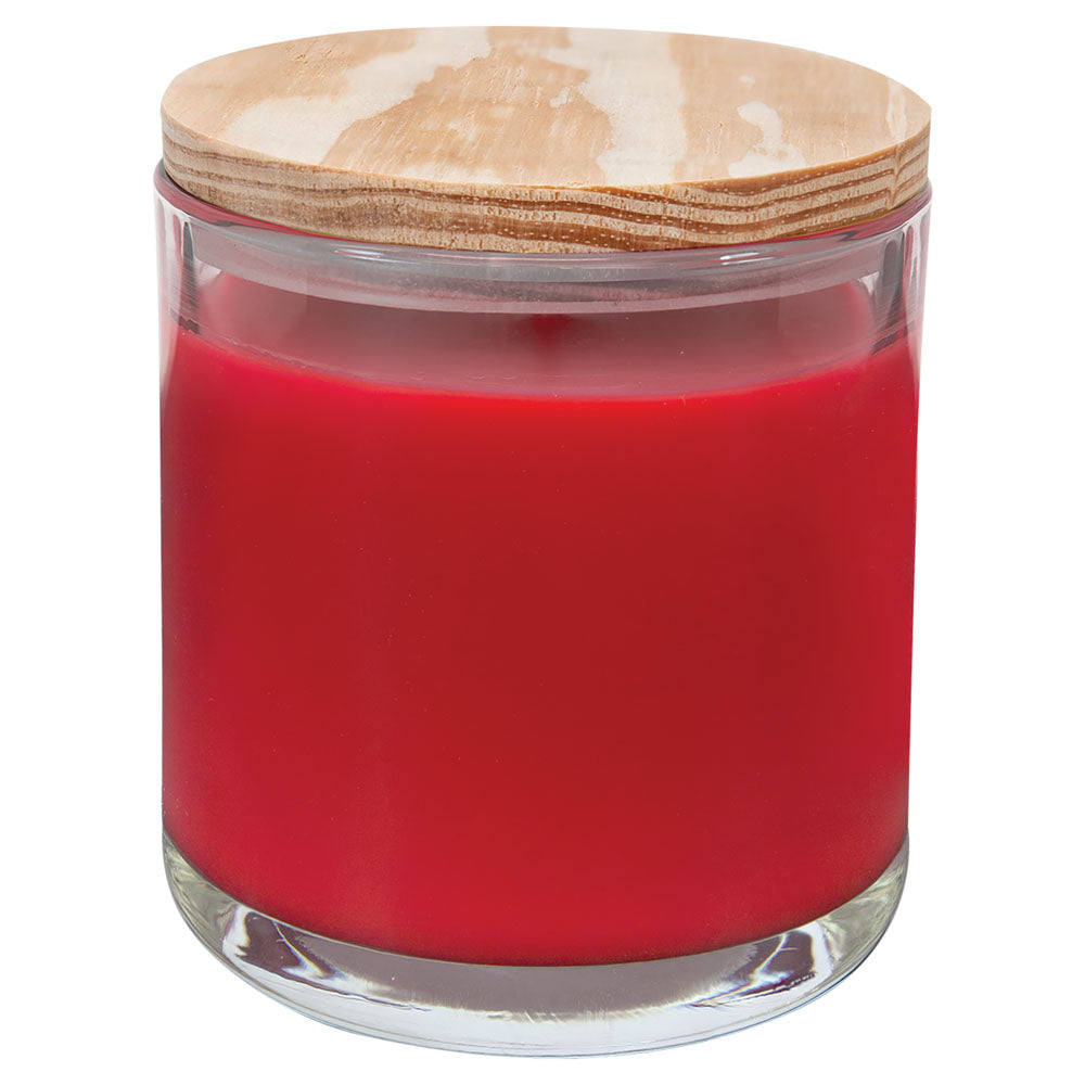 Personalized Laser Engraved 14 oz. Peppermint Twist Candle in a Glass Holder with Wood Lid