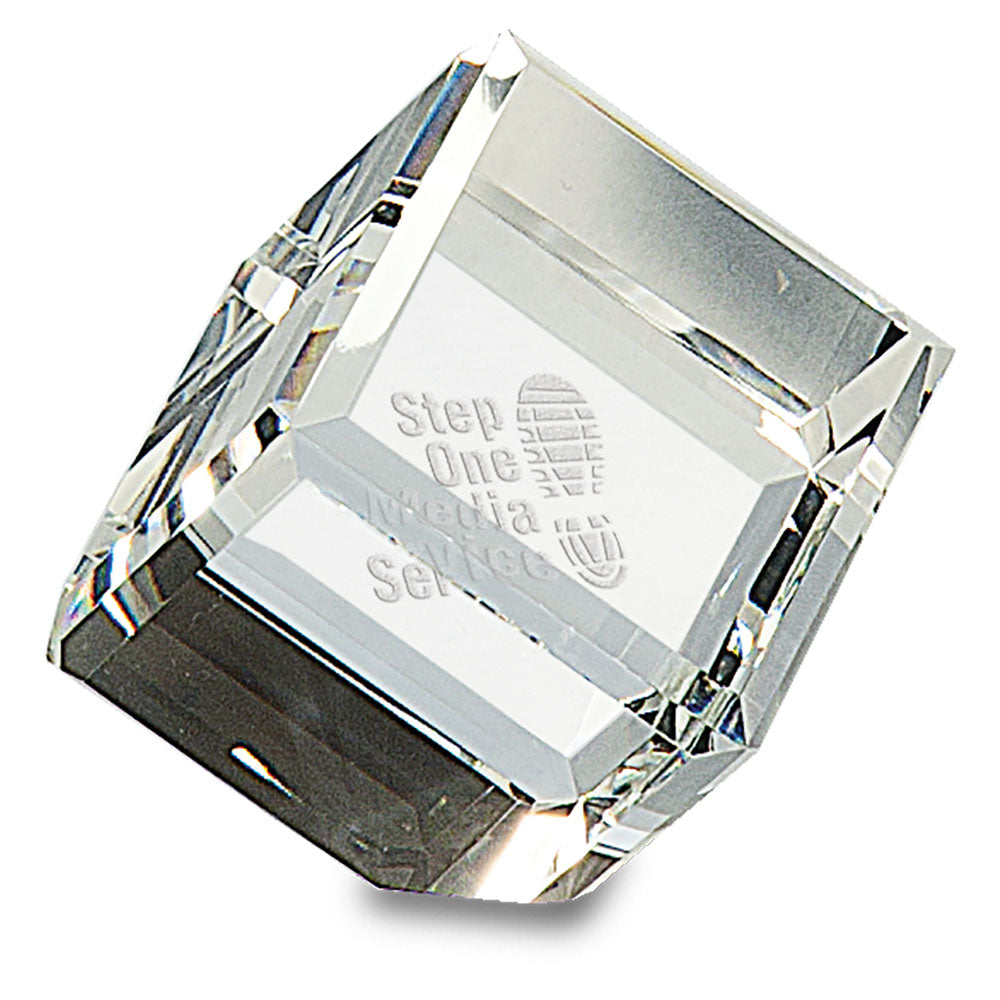 Personalized Laser Engraved 2" x 2" Crystal Cube Paperweight