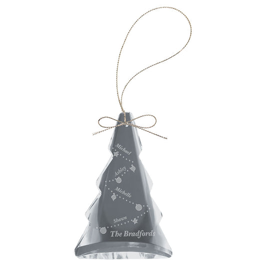 Personalized Laser Engraved 3" Crystal Tree Ornament