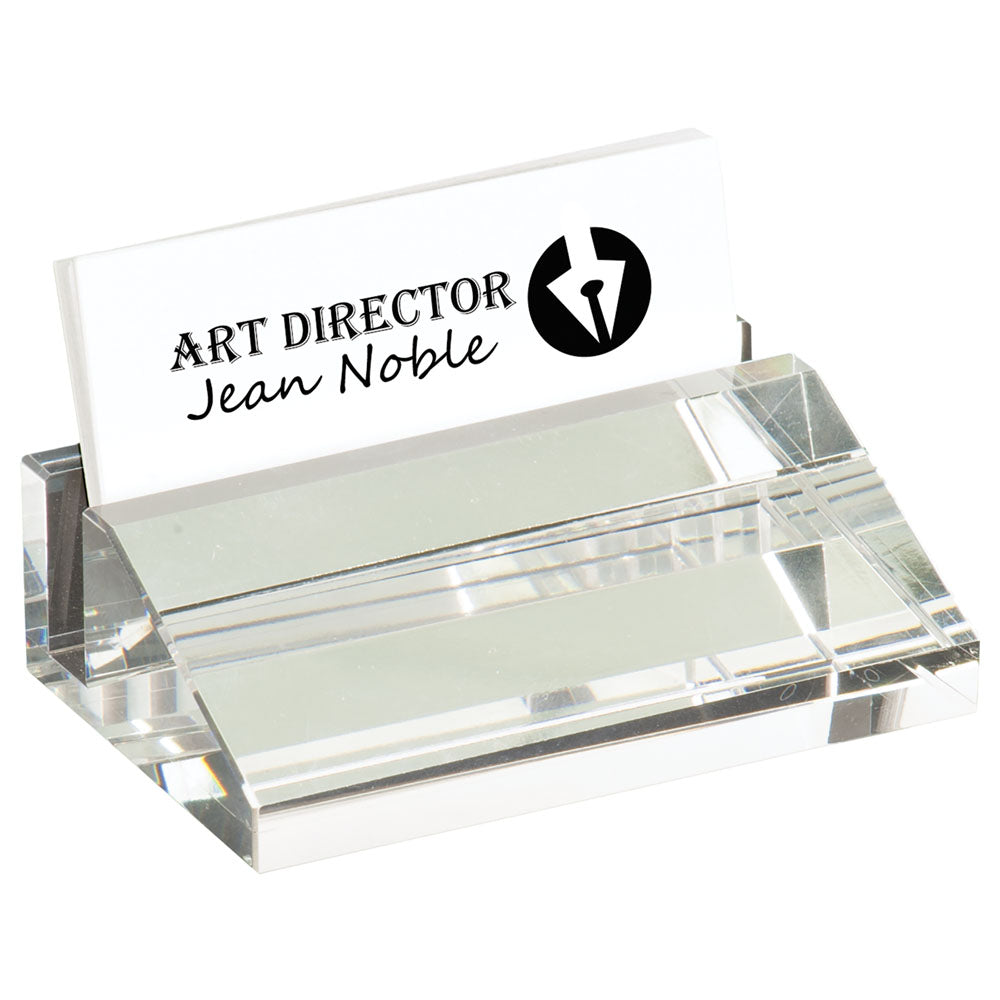 Personalized Laser Engraved 4" x 2 1/2" Crystal Business Card Holder