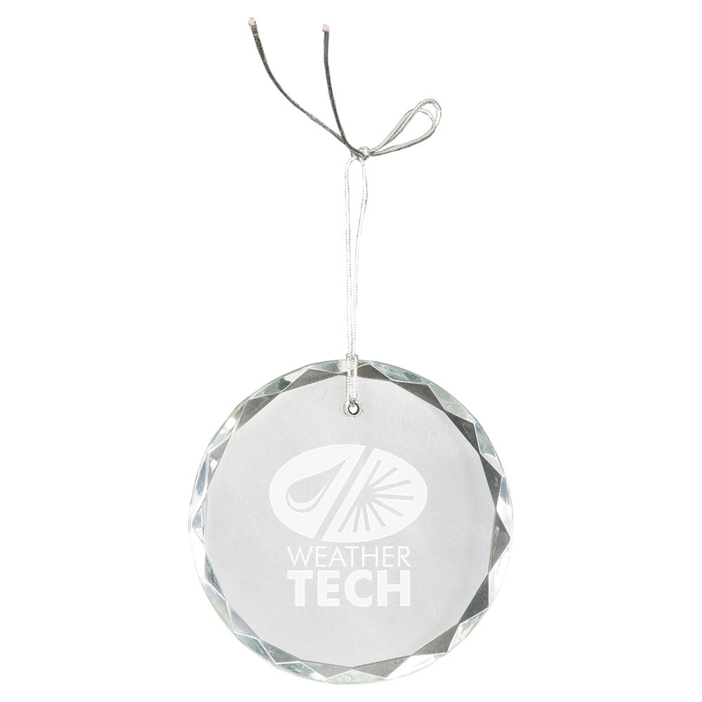 Personalized Laser Engraved 3" Crystal Round Faceted Ornament