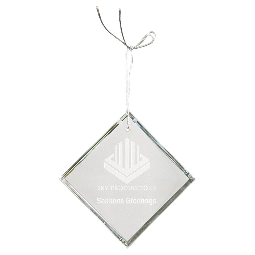 Personalized Laser Engraved 3" Crystal Diamond Ornament