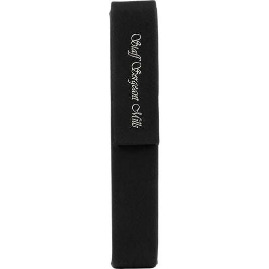  Personalized Laser Engraved 6 1/2" x 1" Black/Silver Leatherette Single Pen Case