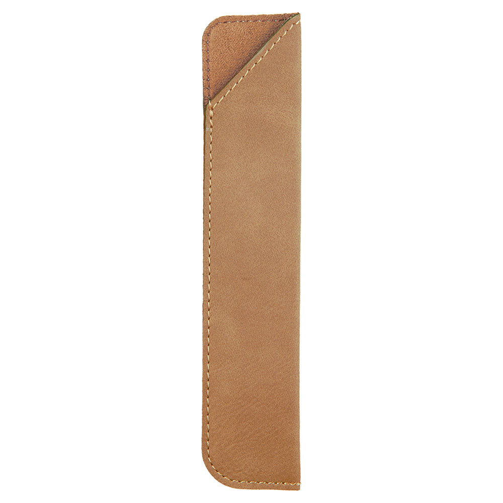 Personalized Laser Engraved 6 1/4" Light Brown  Leatherette Pen Sleeve