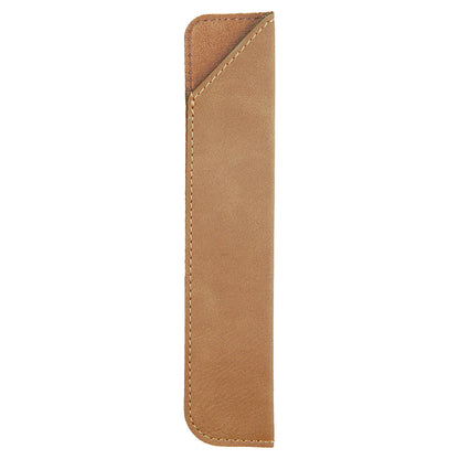 Personalized Laser Engraved 6 1/4" Light Brown  Leatherette Pen Sleeve