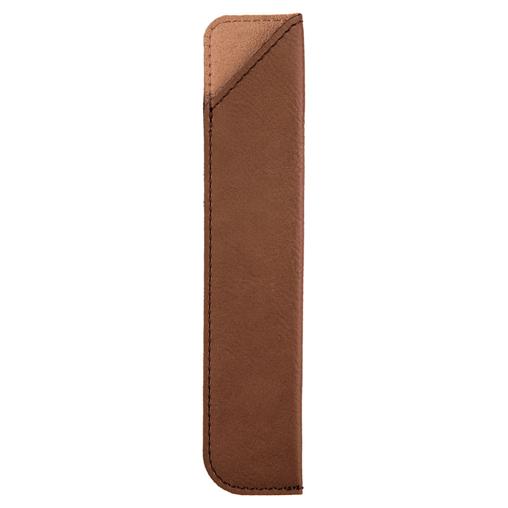 Personalized Laser Engraved 6 1/4" Dark Brown  Leatherette Pen Sleeve